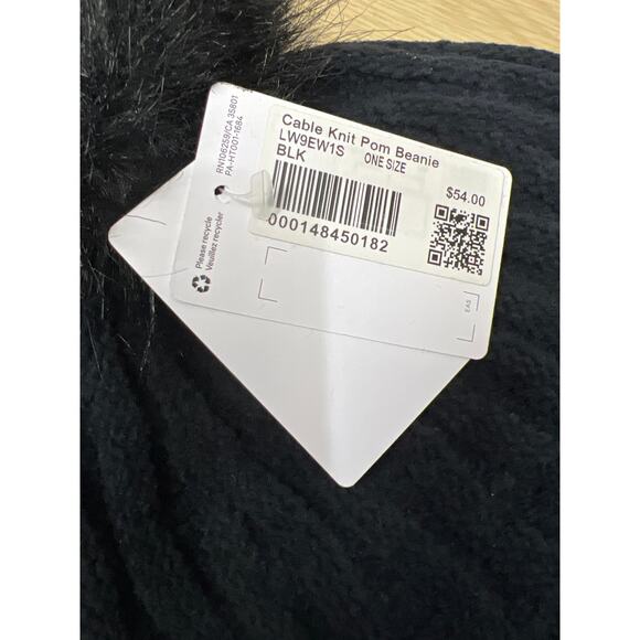 Lululemon Woman Cable Knit Pom Beanie Hat Black New $54 Retail - Picture 4 of 4